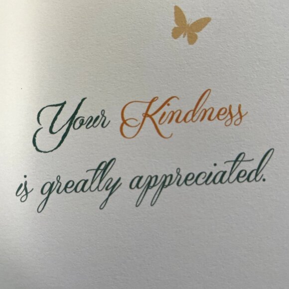 Lilly Thank You Card Gold Foil Outline u Envelope Included A7 Greeting Cards - Picture 4 of 4